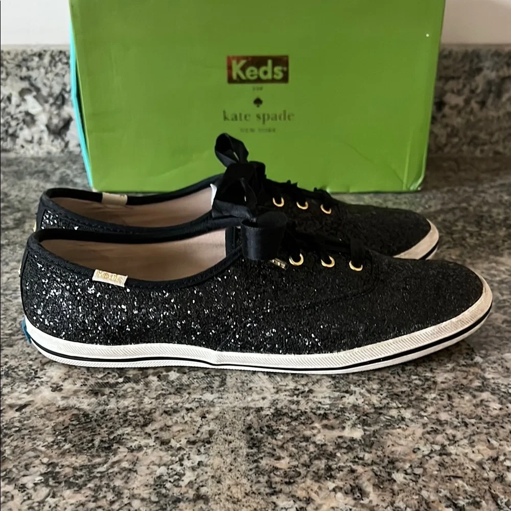 Kate Spade x Keds Black Sparkle Sneakers